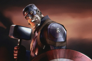 Captain America Mjolnir Hd 4k (2560x1024) Resolution Wallpaper