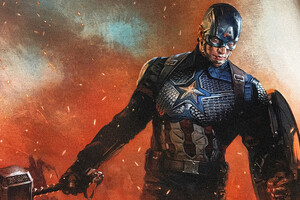 Captain America Mjolnir (2560x1024) Resolution Wallpaper