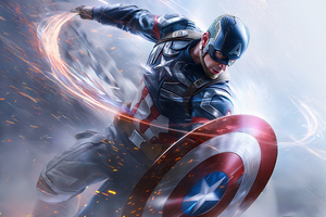 Captain America Searing Justice (2048x2048) Resolution Wallpaper