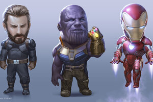 Captain America Thanos Iron Man Avengers Infinity War Artwork