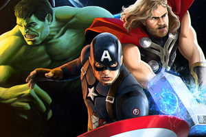 Captain America Thor And Huk MCU