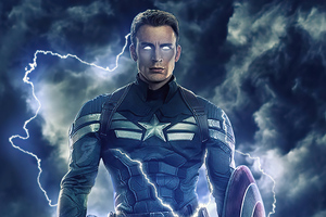 Captain America Thunder Lighting Wallpaper