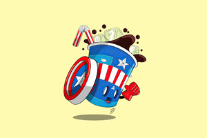 Captain America Transformed Into A Cold Drink Can (2932x2932) Resolution Wallpaper