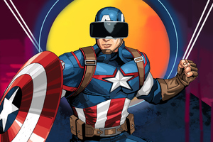 Captain America Using VR Headset