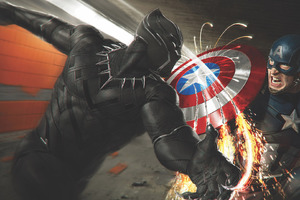 Captain America Vs Black Panther Wallpaper