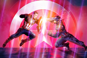 Captain America Vs Captain America Avengers End Game Poster 4k