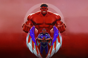 Captain America Vs Red Hulk A Fight For Justice (1152x864) Resolution Wallpaper