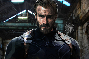 Captain America With Beard In Avengers Infinity War 2018
