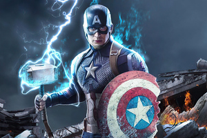 Captain America With Broken Shield Wallpaper