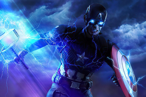 Captain America With Hammer And Shield 4k (1336x768) Resolution Wallpaper