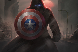 Captain America With His Shield Iron Mask Contest Of Champions Wallpaper