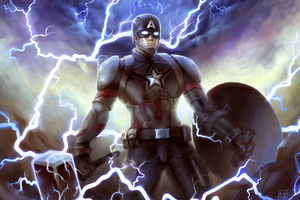 Captain America With Mjolnir And Shield 4k