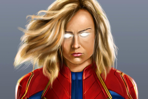 Captain Marvel Digital Painting Wallpaper