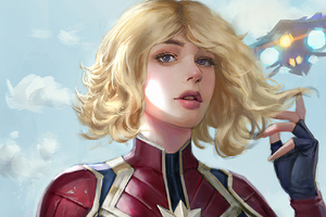 Captain Marvel Featured Art (1366x768) Resolution Wallpaper