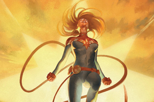 Captain Marvel In Sky (320x240) Resolution Wallpaper