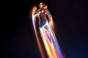 Captain Marvel On Adventures (1366x768) Resolution Wallpaper