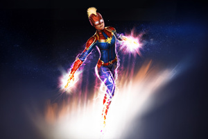 Captain Marvel Starforce Legend (1366x768) Resolution Wallpaper
