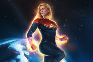 Captain Marvel The Cosmic Avenger (1366x768) Resolution Wallpaper
