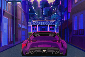 Car Ride At Twilight Hour Wallpaper