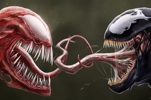 Carnage And Venom Artwork (2560x1024) Resolution Wallpaper