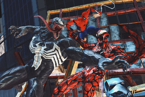 Carnage Venom Spiderman Artwork 4k (1680x1050) Resolution Wallpaper
