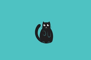 Cat Minimal Art 4k (2560x1024) Resolution Wallpaper