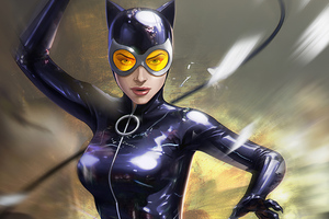 Catwoman Digital Art 4k (1360x768) Resolution Wallpaper