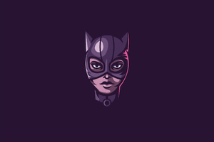 Catwoman Superhero Minimal Art (1280x800) Resolution Wallpaper