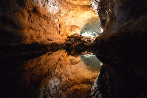 Cave Water Reflection 4k