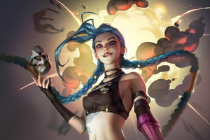 Chaos Queen Jinx (2560x1080) Resolution Wallpaper