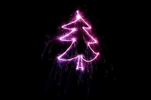 Christmas Tree Neon Light Wallpaper