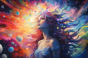 Chromatic Daydreams A Dreamy Girls Colorful World Wallpaper