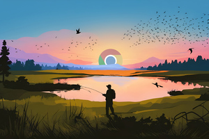 Chrome Dawn Sunlit Landscape Majesty (1366x768) Resolution Wallpaper
