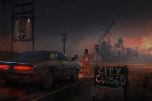 City Closed (2048x2048) Resolution Wallpaper