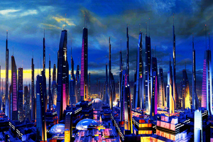 City Futuristic (2932x2932) Resolution Wallpaper