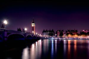 City Lights Clock Tower Bridge Night 4k (2560x1700) Resolution Wallpaper