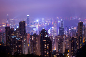 Citylights Tall Buildings Evening View (1024x768) Resolution Wallpaper