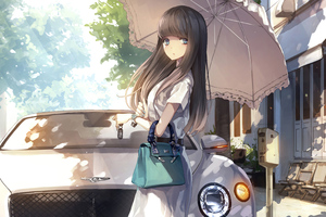 Classic Anime Girl With Umbrella 4k
