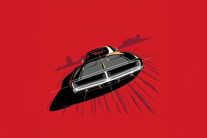 Classic Car From Hell (2932x2932) Resolution Wallpaper