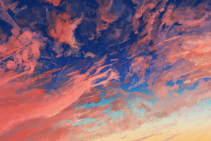 Cloud Sky Anime (2880x1800) Resolution Wallpaper