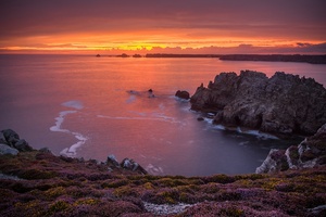 Coastline Horizon Nature Ocean Sunset