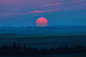 Cold Red Light Sunset (320x240) Resolution Wallpaper