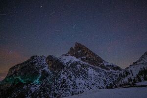 Comet Rain Over Mountains In Dolomites Wallpaper