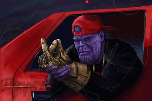 Cool Guy Thanos (2560x1024) Resolution Wallpaper