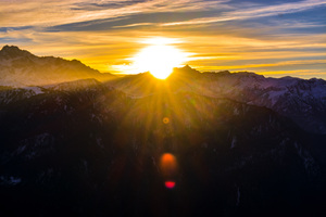 Cool View Of Mountains Durning Sunrise Wallpaper