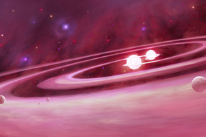 Cosmos Nebula Space Pink Galaxy 4k