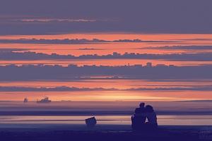 Couple In Love Sea Side 4k Wallpaper