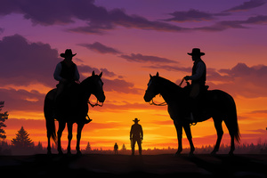 Cowboy Minimal 5k (2560x1024) Resolution Wallpaper