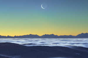 Crescent Moon Black Forest Germany Wallpaper