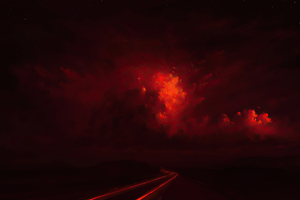 Crimson Night 4k (1920x1080) Resolution Wallpaper